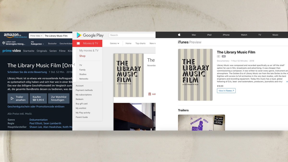 LibraryMusicDoc's tweet image. For those of you who missed The Library Music Film at a screening.... You can now stream it! 
iTunes, Amazon Prime and Google Play...