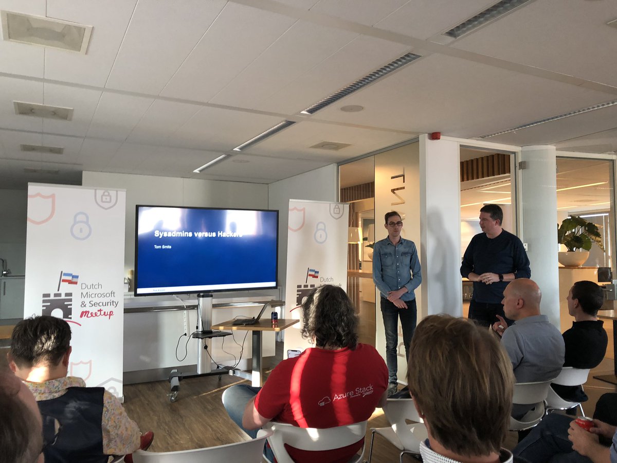 MrEbrink's tweet photo. #DutchSecMeetup met Microsoft &amp; Security NL,
Security meetup bij @wortell in Gouda met @foxit “Sysadmins versus Hackers” en @olafhartong “Setting up ATT&amp;CK-driven monitoring in Azure Sentinel" https://t.co/n0oAwUb8Wh