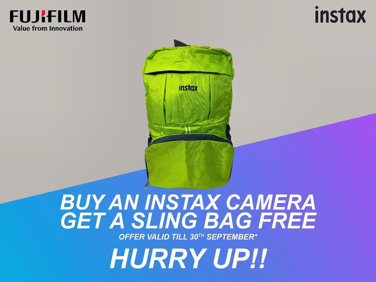 Fujifilm_India's tweet photo. When life gets blurry, adjust your focus and buy an Instax camera😍
.
.
What are you waiting for? Hurry up Buy an Instax camera and get a sling bag free❤️ #instax #instaxindia #instaxicated #fujifilm #share #instaxsp2 #instaxshare #beautifulmoments #momentsprinted #stayhappy https://t.co/jH21E0QewA