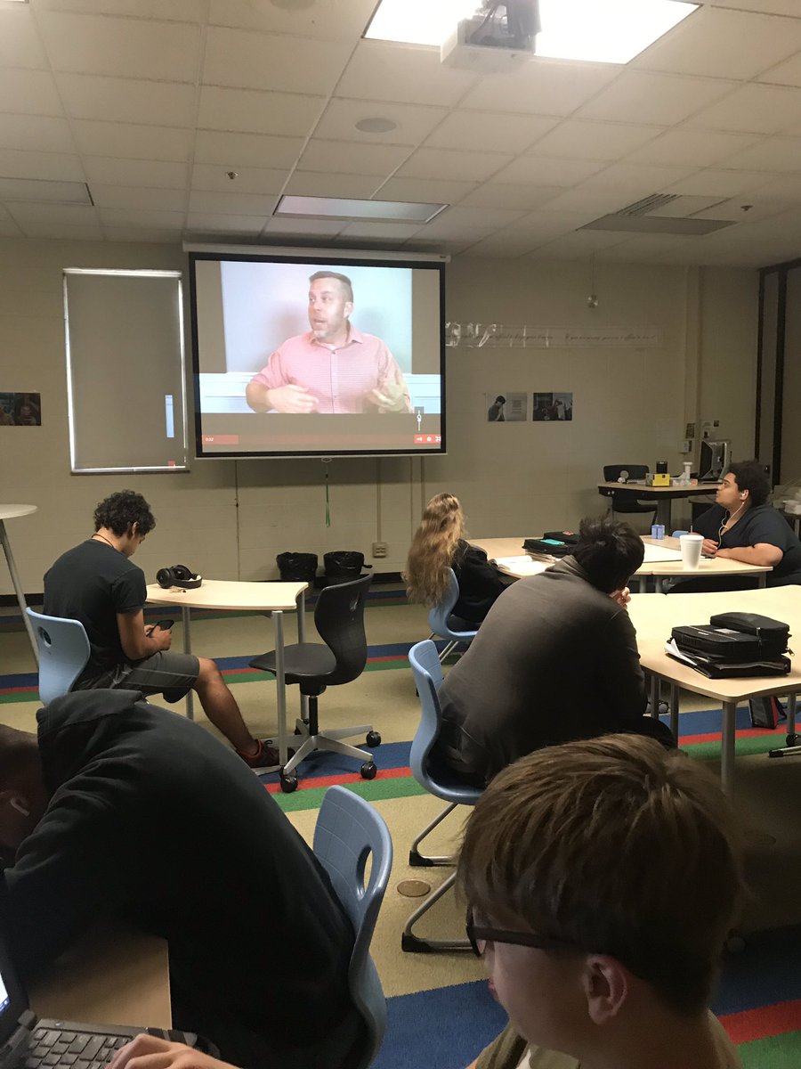 schamelearning's tweet photo. Learning about #flowstate from @DonWettrick today in @RHSInnovation class! I challenged my students to pick a few hacks to commit too for the week and they in turn picked 5 more me. Stay tuned! #futurereadyu @letsstartedup https://t.co/rJjbcxpQwa