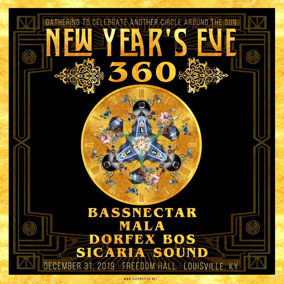 MarchOneMusic's tweet image. HERE WE GO! @bassnectar's annual New Year's Eve 360° throwdown is coming to Louisville, KY. Tickets on sale this Friday 9/20 at Noon ET. #NYE360 #Basshead #Bassnectar