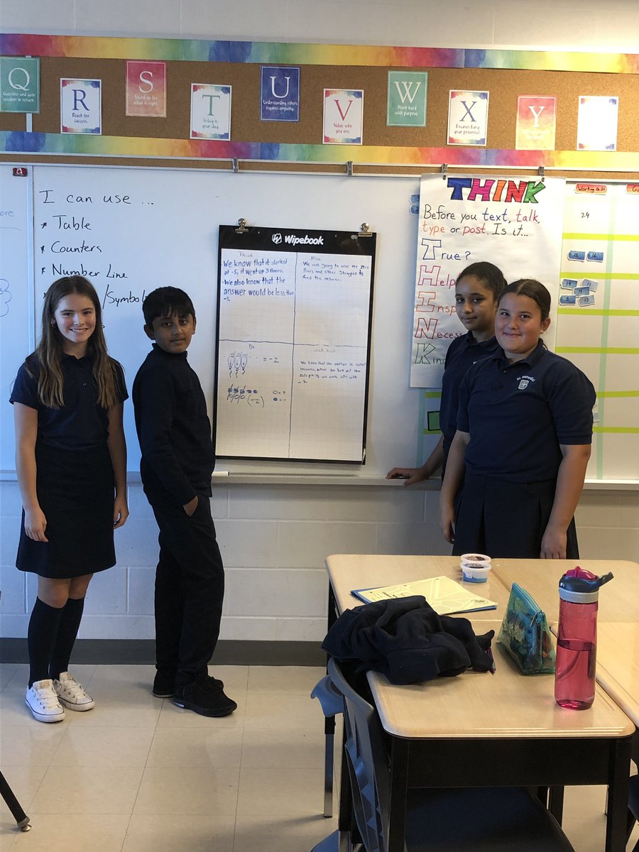 MsSwitenky's tweet photo. Using @Wipebook and the 4-Step Problem Solving Model to solving problems involving adding integers! @StBeneHCDSB https://t.co/VQrZV1SqQn