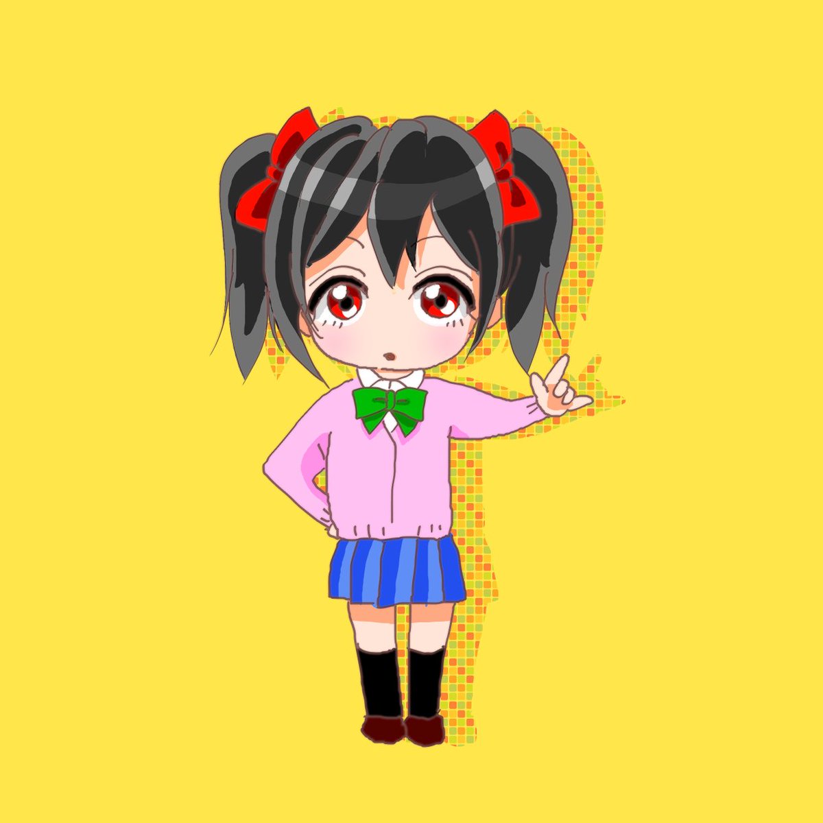 靴下 デフォルメにこに初挑戦 む 難しい もっと線が太いほうがかわいかったのかな イラスト好きな人と繋がりたい イラスト初心者 矢澤にこ