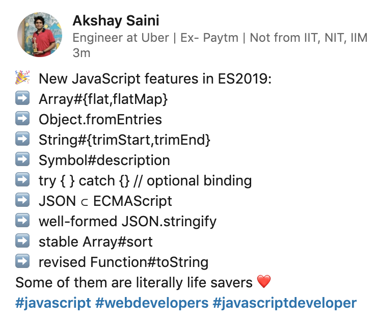 akshaymarch7's tweet image. #javascript #javascript30 #webdevelopment #webdeveloper #webdev #Web #Software #softwaredevelopment #SoftwareEngineer #frontend
