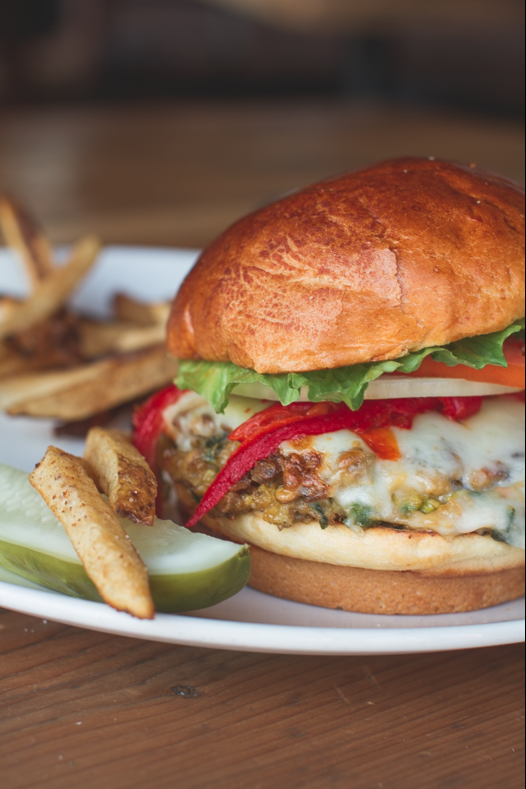 thefoxandturtle's tweet photo. With serious flavor and a kick, our veggie burger is a MUST try. https://t.co/8h4WpoVWXP