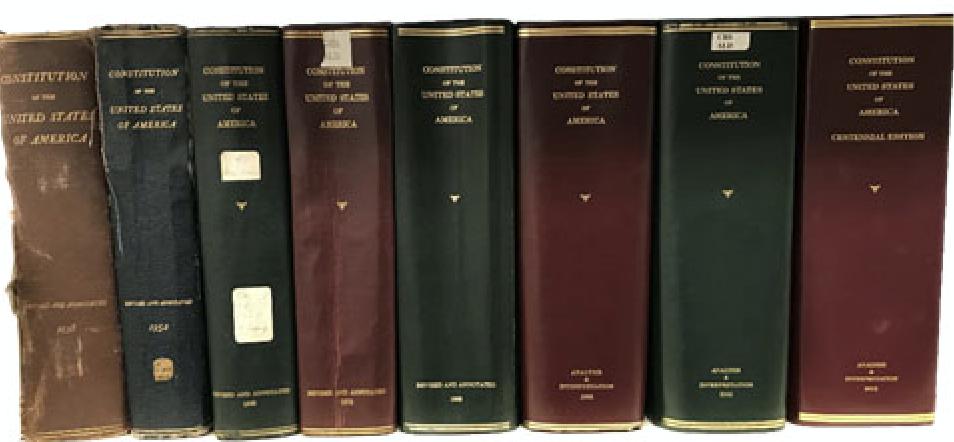 Constitution Annotated volumes, from 1938 to 2012. Earlier iterations date back to the 19th century.