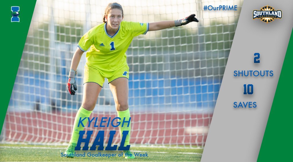 IslandersSoccer's tweet photo. Congratulations to Kyleigh Hall for being named the Southland Goalkeeper of the Week! #ShakasUp🤙 #OurPRIME⚽️

Full Release: https://t.co/uNCSQrSioJ https://t.co/LAg5UKxGzG