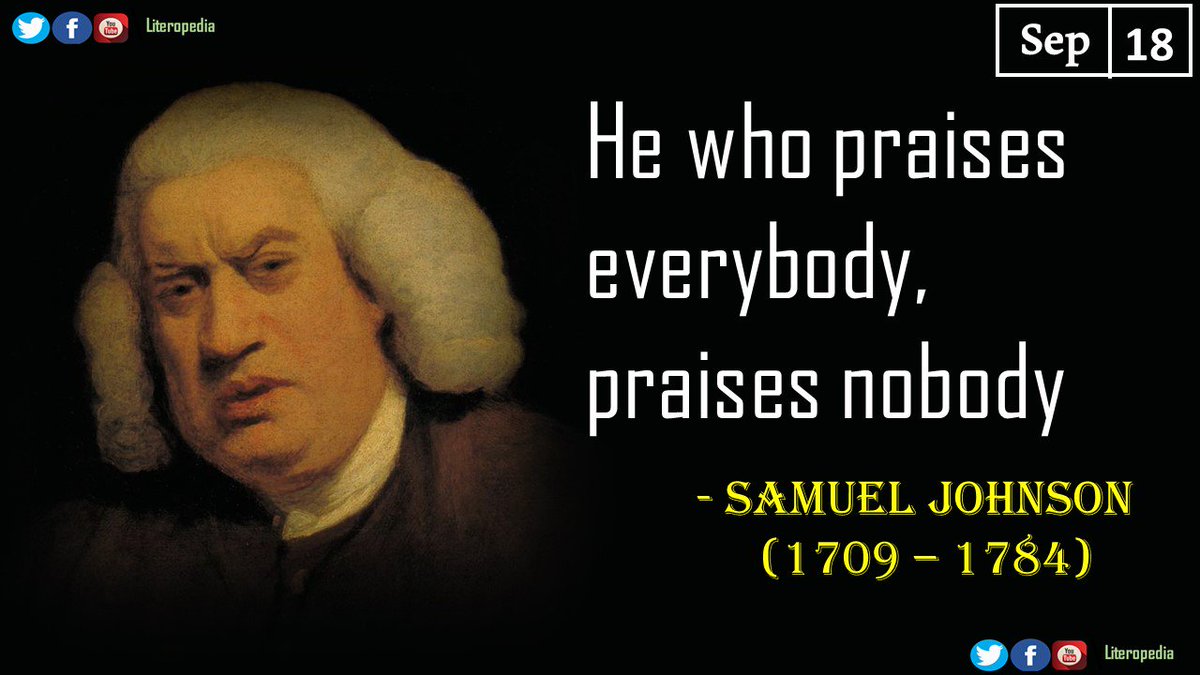 literopedia's tweet photo. Remembering #SamuelJohnson on his Birthday!!
An English Playwright, Critic, Biographer, Essayist, Poet, &amp; Lexicographer, best remembered for his work #ADictionaryOfTheEnglishLanguage (1755) He has been described as the most distinguished man of letters in English history. https://t.co/V9k1xMjf7I