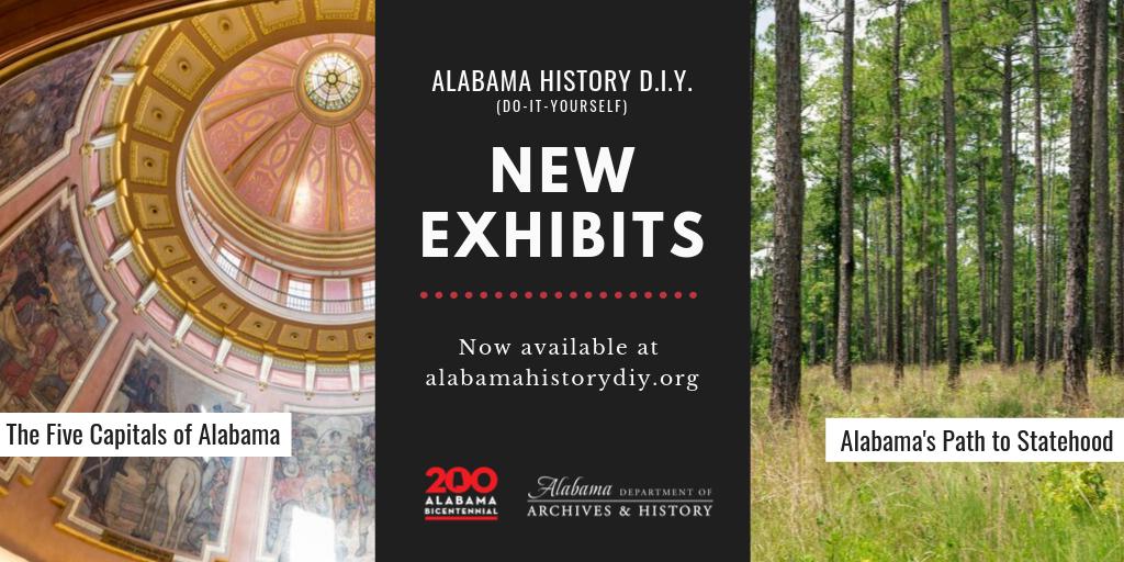 AlabamaArchives's tweet photo. Looking for an @al200 exhibit for your museum, classroom, or other public space this fall? We've got 2 new poster exhibits now available for download through #AlabamaHistoryDIY! Visit https://t.co/r9B9sjggvr for more. @ALHistoryEdu #AlabamaHistory #Alabama200 #PathToStatehood https://t.co/gCh8YJ5ofe