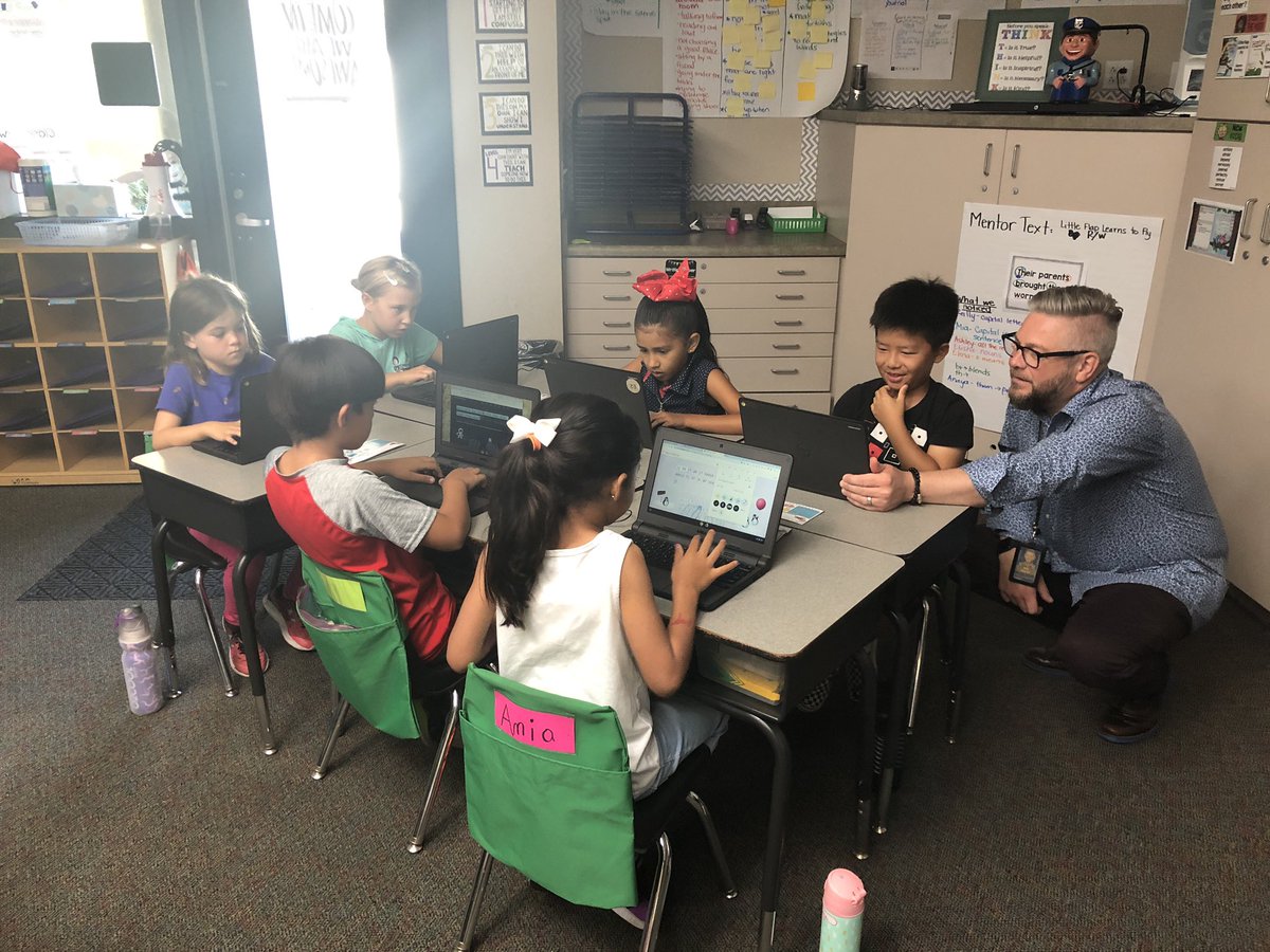 Tech Tuesday’s with Mr. Bienke! Practicing good posture and trying our best! #sycridge #dmusd