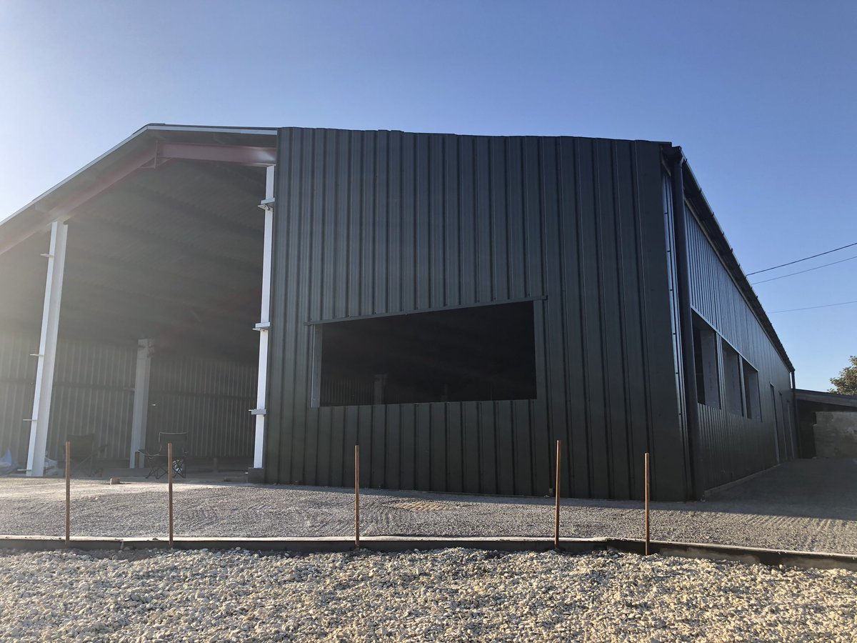 The new creamery building. Tomorrow the cold room panels arrive!