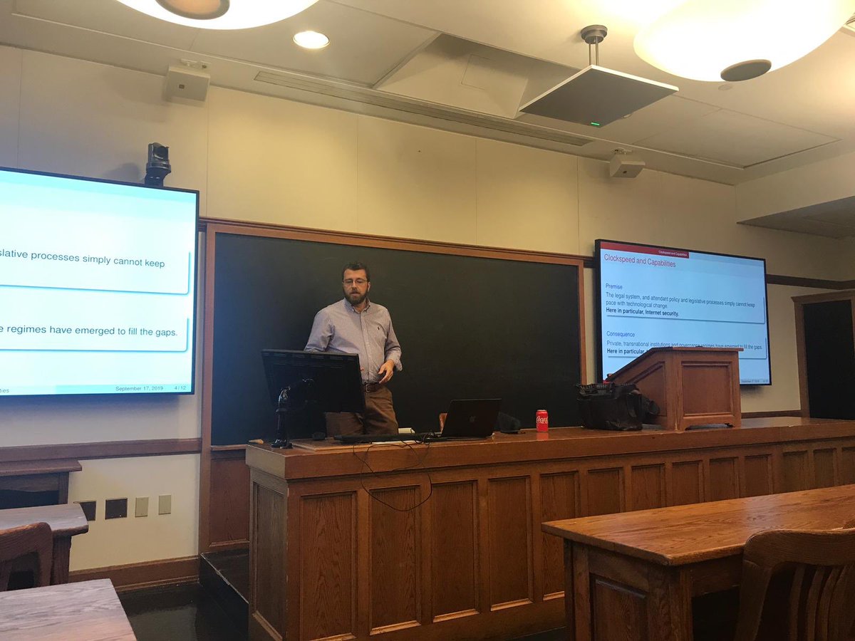 Great talk on cybersecurity and combined capabilities by @jsowell78 as part of the joint @YaleLawGLC and @yaleisp security lecture series at @YaleLawSch — how can we improve cooperation between private actors running the internet infrastructure & law enforcement?