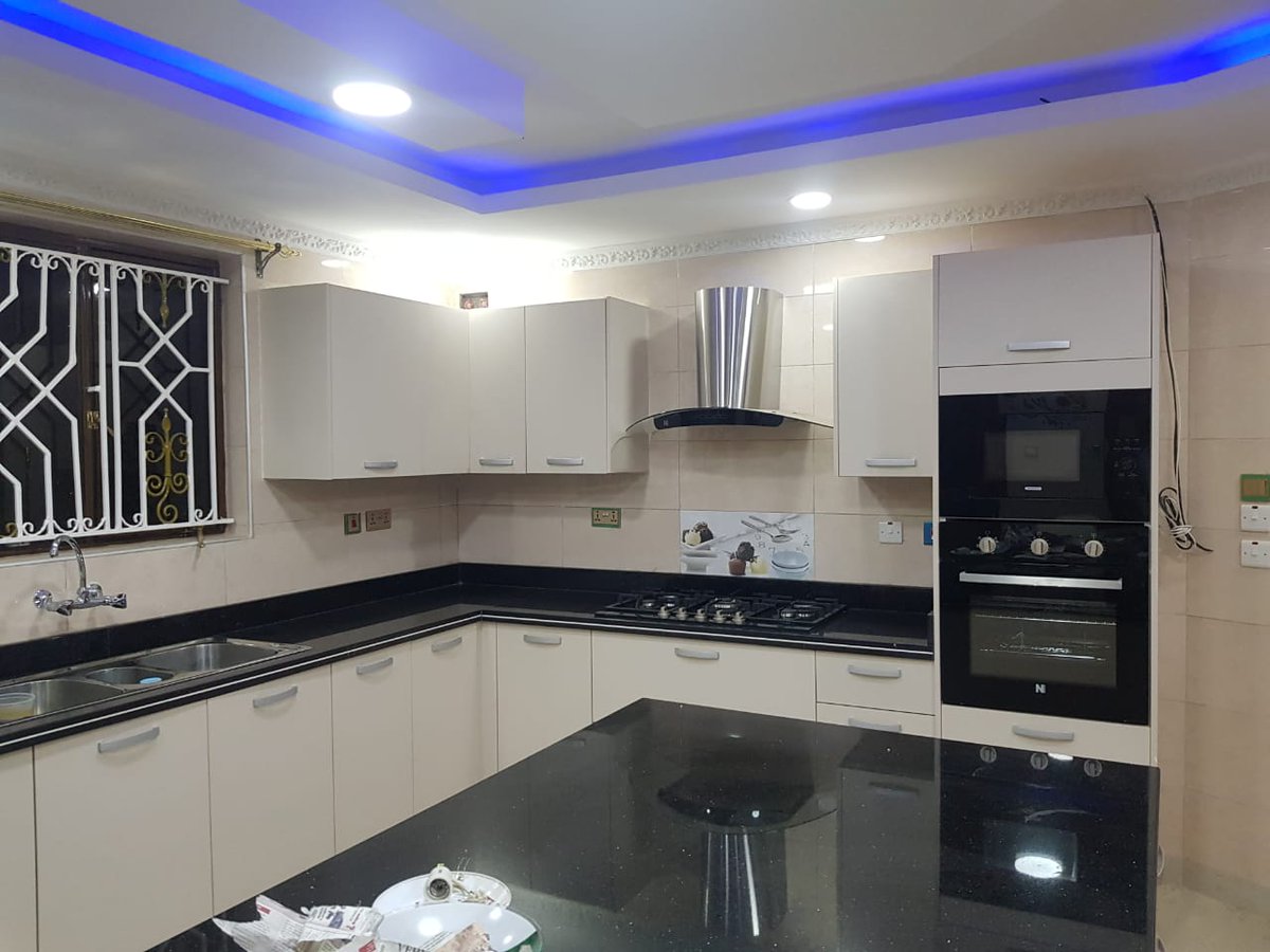 Complete project at Kamiti Corner. Scope of work: Cabinetry, granite worktop, appliances and outsourced gypsum ceiling works. Talk to us 0722692209. Kindly RT, my next client could be on your TL.