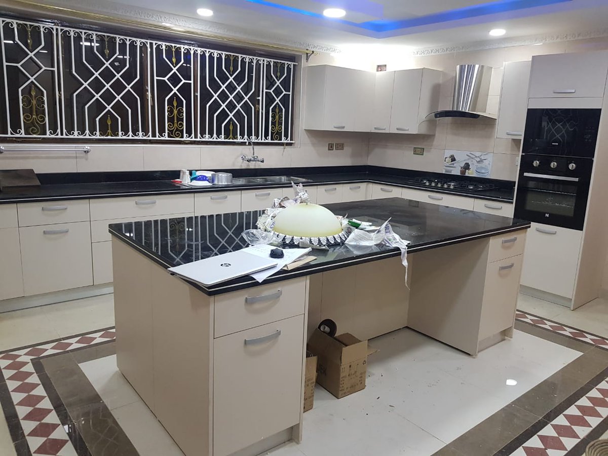 Complete project at Kamiti Corner. Scope of work: Cabinetry, granite worktop, appliances and outsourced gypsum ceiling works. Talk to us 0722692209. Kindly RT, my next client could be on your TL.