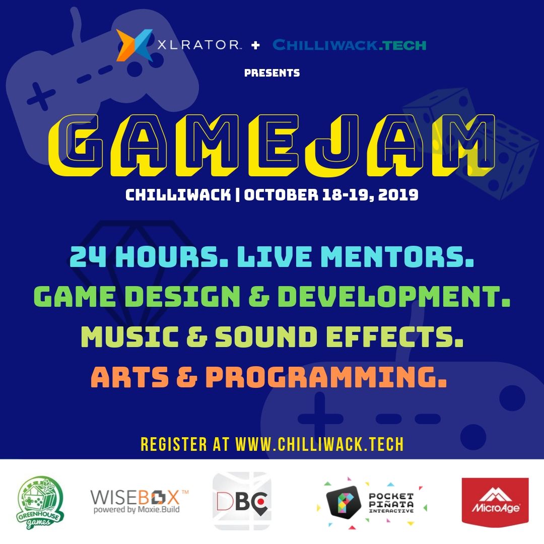 XLRatorFV's tweet photo. Have you ever wondered what it is like to be part of making a video game? The Game Jam is the place to not just learn, but experience it all in 24 hours starting at 5PM on October 18th, 2019.
Get your tickets today at https://t.co/DRIaOVR49w

#gamer #tech #startup #chilliwack https://t.co/C1UDVKLaAB