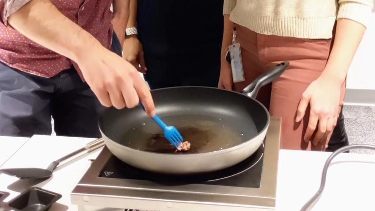 Fat is a vital part of the taste and texture of meat and today our team was taste-testing our latest sizzling, cultured fat. 

We cooked our cultured fat alongside cow fat and our taste-tester (Josh from the Stemness Team) reports, “I have no idea which is which”.