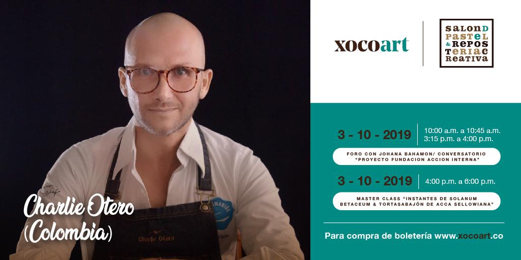 Charlie Otero, trae toda su experiencia y talento a este evento, pormedio de una 
Master Class "Instantes de Solanum Betaceum &amp; Tortasabajón de Acca Sellowiana" 

Compra to boleta Master Class en xocoart.co/producto/maste…