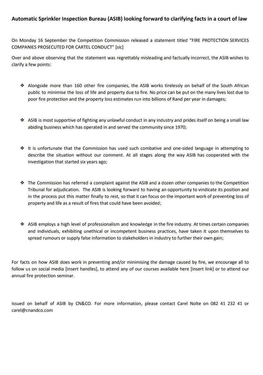 ASIBinspect's tweet image. Our statement related to the recent @CompComSA press release @IISA_ins @SAIA01