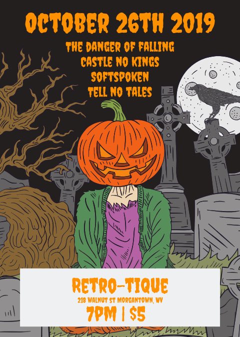 YOU LIKE SPOOKY STUFF?! 🎃WELL HERE YOU GO! Halloween Party, downtown Morgantown w/ <a href="/castlenokings/">Castle No Kings</a> <a href="/softspokenband/">Softspoken</a> <a href="/TellNoTalesBand/">Tell No Tales</a>