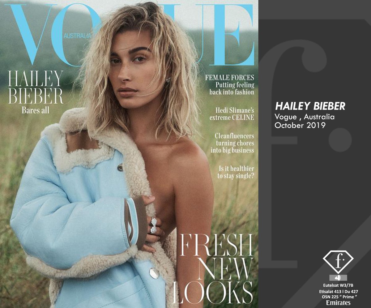 4FashionTv's tweet photo. #FTVnews :  Vogue Australia’s October 2019 issue ,  Hailey Bieber on her marriage to Justin Bieber and their secrets to a happy relationship !!!! @haileybieber @justinbieber @vogueaustralia https://t.co/RkNLb18lFN