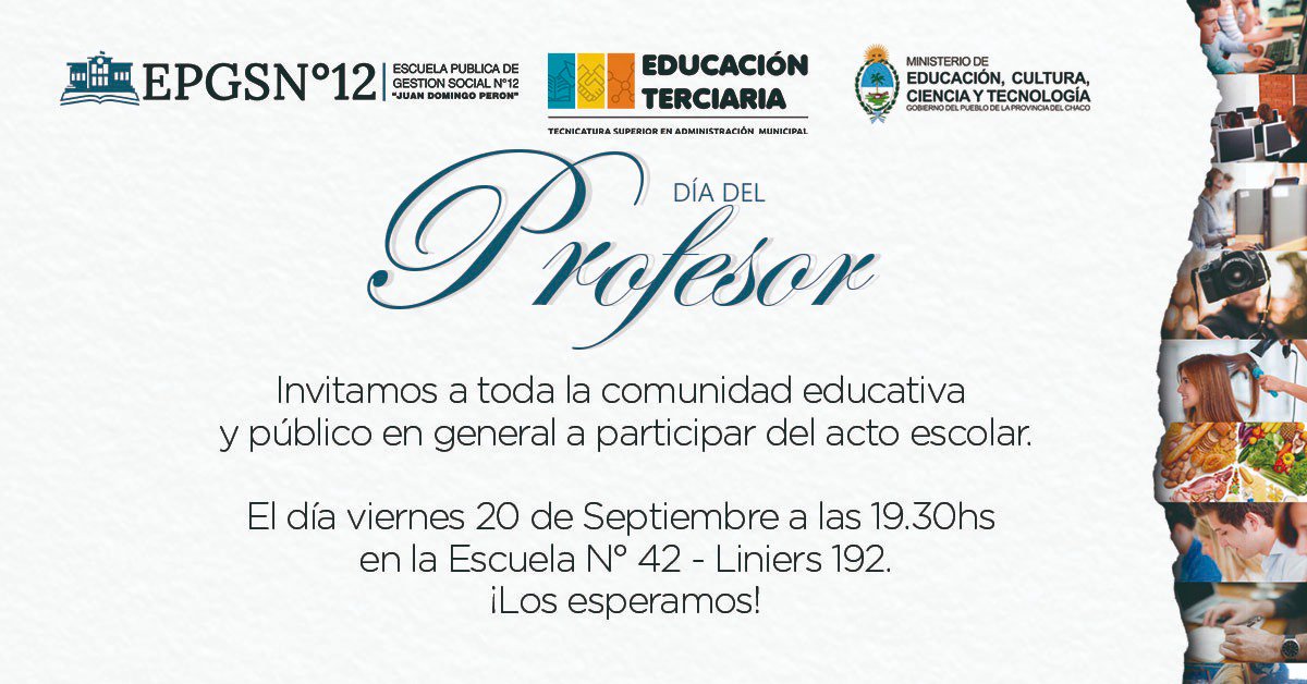 EscuelaJDPeron's tweet photo. Festejamos el Día del Profesor junto a todos los que forman parte de este grandioso equipo de trabajo. Los esperamos! https://t.co/5CbuU9yCsw