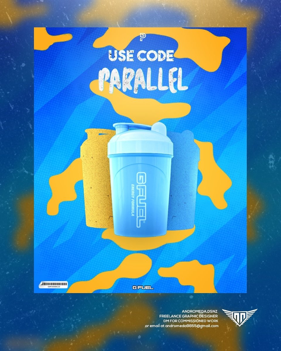 AndromedaGfx's tweet image. Gfuel advert made for @ParallelArtists @team_parallel , likes and retweet appreciated ,  @ParallelSummit @parallelcali @parallelmachi @jakefelony @eRaCreators @itscapitalf  @rxbba @SGH_RTs @Rtros @MighmaRetweet @GFXCoach @eRaTeej #PARALLELAC