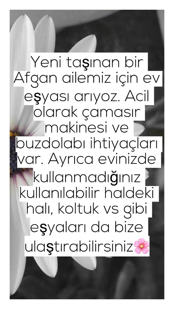 ispartayf's tweet photo. Yeni taşınan Afgan ailemiz için ev eşyası arıyoruz🙏🌿 #tesviket https://t.co/9PHzvR8isO