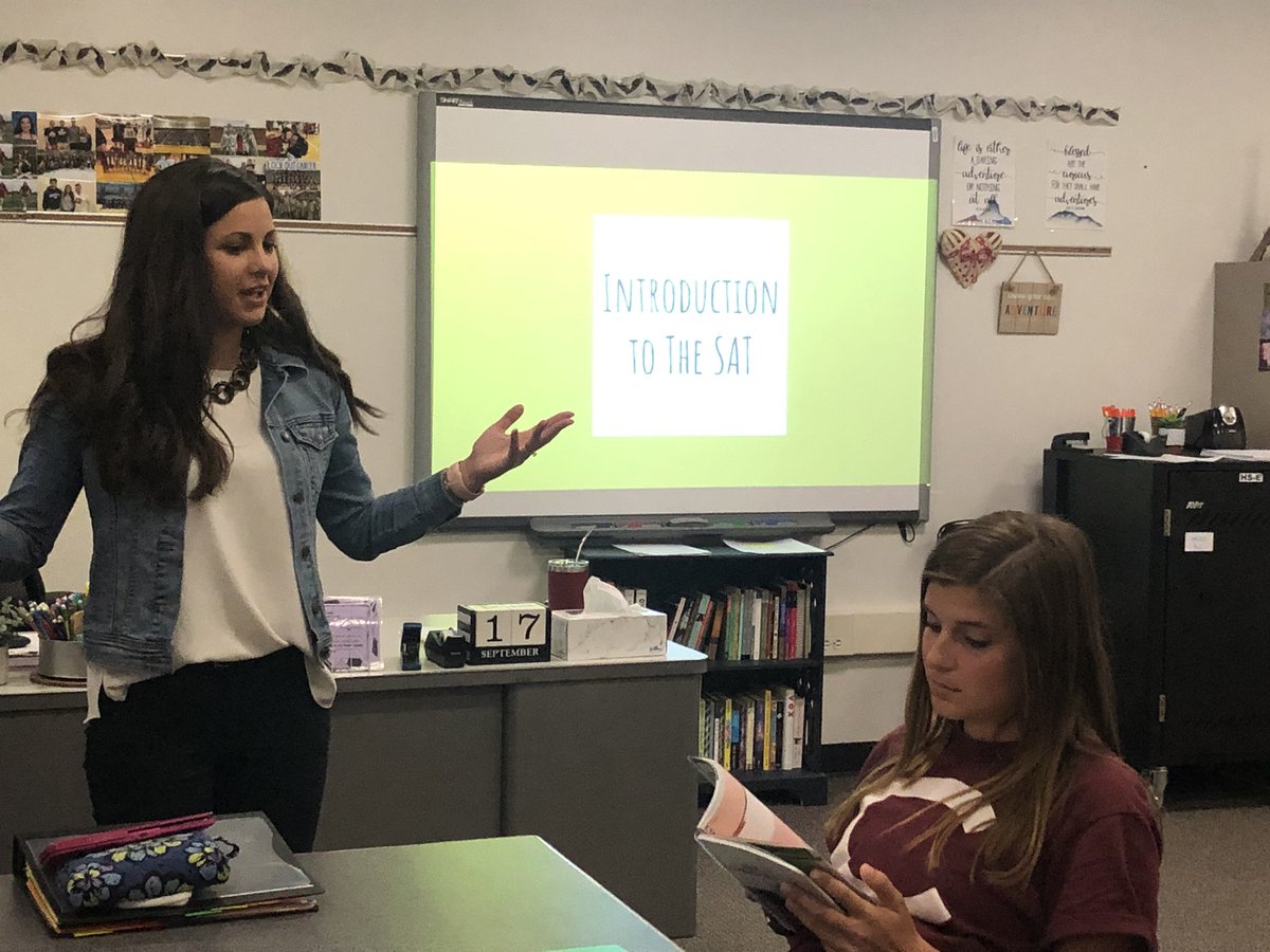 APMrMoran's tweet photo. This is fantastic....a district initiative to create an SAT/ACT prep course for our juniors. We are 90 seconds into class and @mrshaskill has already referred to growth mindset and “flipping your 20” (change your paradigm). #engagedclassrooms https://t.co/N1CZBMGFQc