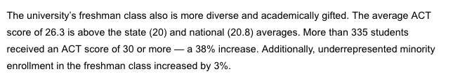 Dave_Matter's tweet image. Notes from Mizzou press release on enrollment increases: