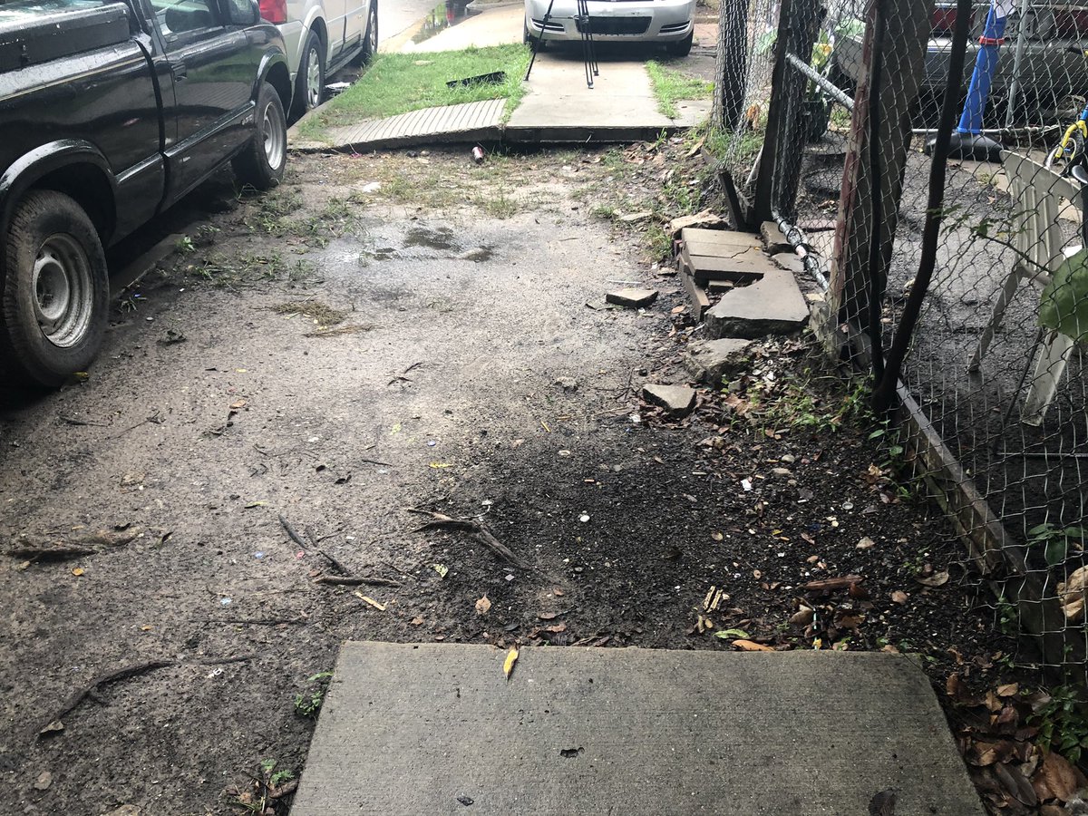 MelCorrea_HOU's tweet photo. WHAT WILL IT TAKE? For 2+yrs folks in Northside have patiently called #311, requested a sidewalk, ripped up for utility work, be fixed. Neighbors are confined to motor scooters, are legally blind, walk w/ canes. No help. Trying to change that for them today bc I #StandForHouston https://t.co/IpRQCN0M8n