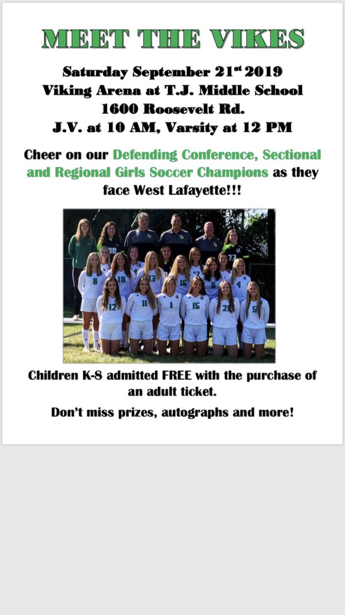 Valparaiso Athletics (@athleticsvalpo) on Twitter photo Meet the Vikes is Sept 21st! Come out for a great game of soccer and meet our talented Lady Vikings Soccer Team. <a href="/ValpoGSoccer/">Valpo Girls Soccer</a> Meet the Vikes is Sept 21st! Come out for a great game of soccer and meet our talented Lady Vikings Soccer Team. <a href="/ValpoGSoccer/">Valpo Girls Soccer</a>
