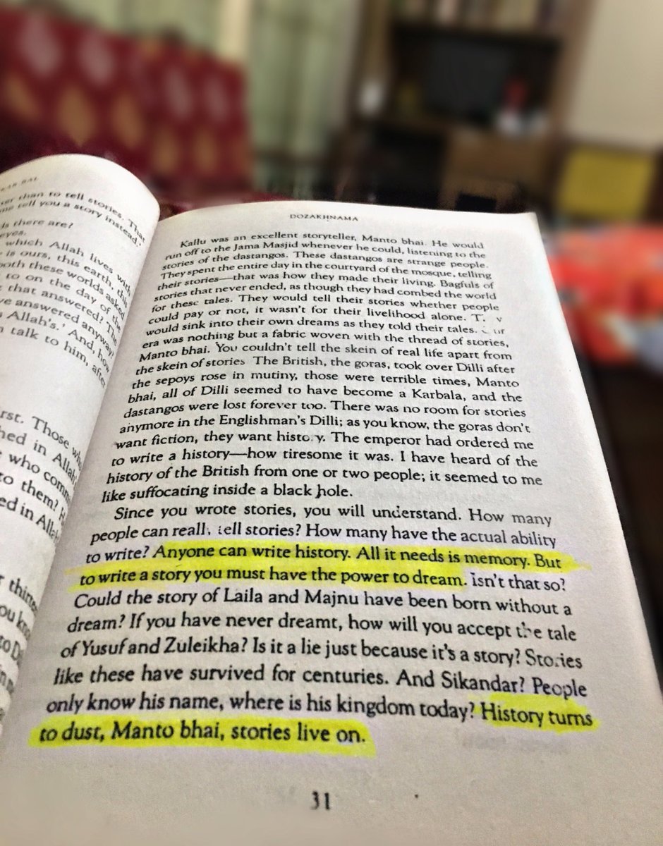 Anyone can write history, All it needs is memory. But to write a story you must have the power to dream.History Turns to dust, Stories Live on.  #Dozakhnama