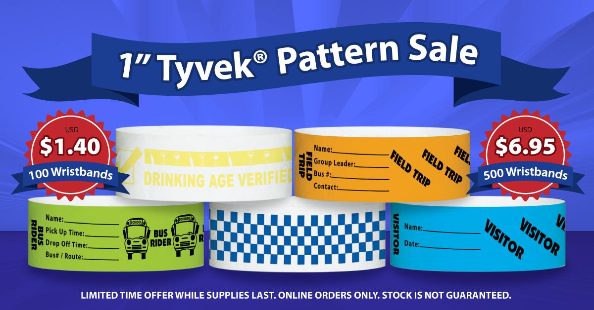 MTWristbands's tweet photo. Our 1" Tyvek® Patterns are ON SALE for $1.40/100 wristbands, or $6.95/500 wristbands!
Shop now: https://t.co/Fq2rfAJLNV

#wristbands #sale #admissions #PROMO #EventsMarketing #ticketing https://t.co/sEs3qqvrMQ