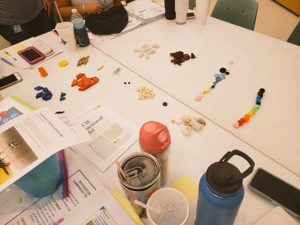 CollierScience's tweet photo. How do you sort objects? Having a great time with K-2 teachers during Science/SDI Cambridge make-up training! #k2cambridge #science #studentdriveninquiry https://t.co/Om6fqP7kCL