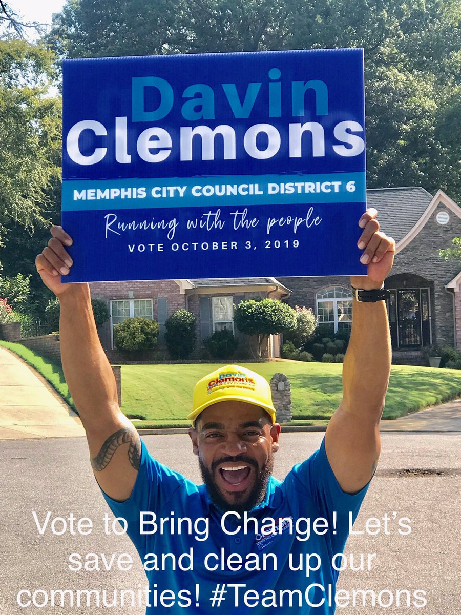 DavinClemons's tweet photo. #TeamClemons Good morning District 6!
#2019ClemonsForMemphisCityCouncilDistrict6
#RunningWithThePeople https://t.co/jE19VP5gEb