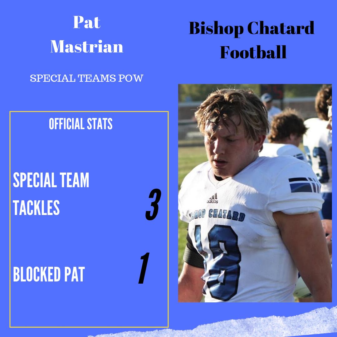 BCHSTrojansFB's tweet photo. Week 4 Players of the Game
Bishop Chatard 21     Cathedral 31 https://t.co/Gzx4srOpoT