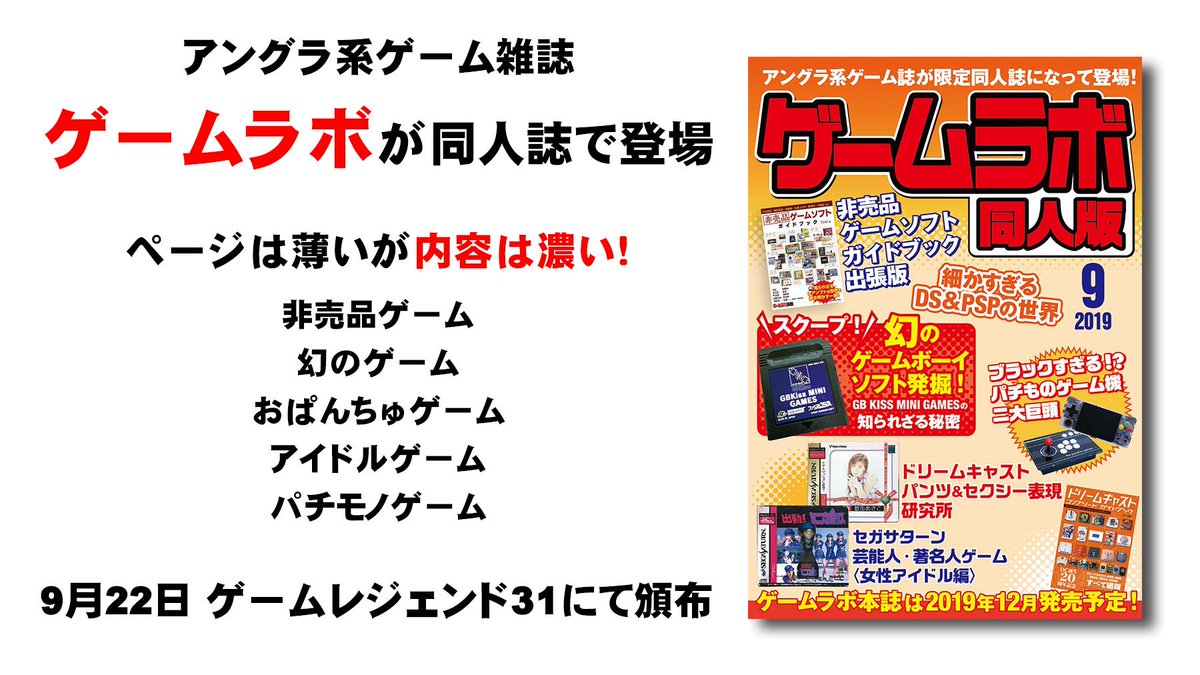 Pusai デザフェスvol 53 29日 F 222 アトリエリモ 新刊 ゲームラボ同人版 500円 アングラ系ゲーム雑誌ゲームラボが同人誌で登場 ページは薄いが内容は濃い