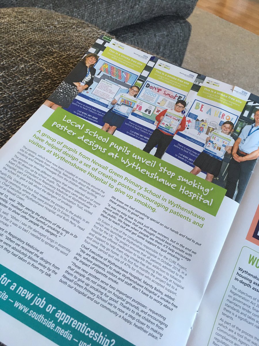 Browsing through the local Wythenshawe Magazine to come across this... feeling proud to be involved with such a brilliant project! <a href="/CureProjectMCR/">The CURE Project</a> <a href="/freya_howle/">Freya Howle</a> <a href="/MatthewEvison1/">Matthew Evison</a> <a href="/StopSmoking_McR/">Stop Smoking McR 🐝</a>