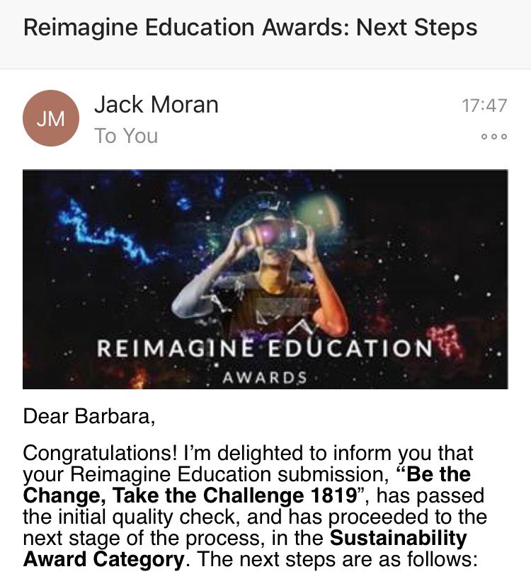 bar_zie's tweet image. This message has made my day:) Fingers crossed! #bethechangetakethechallenge1819