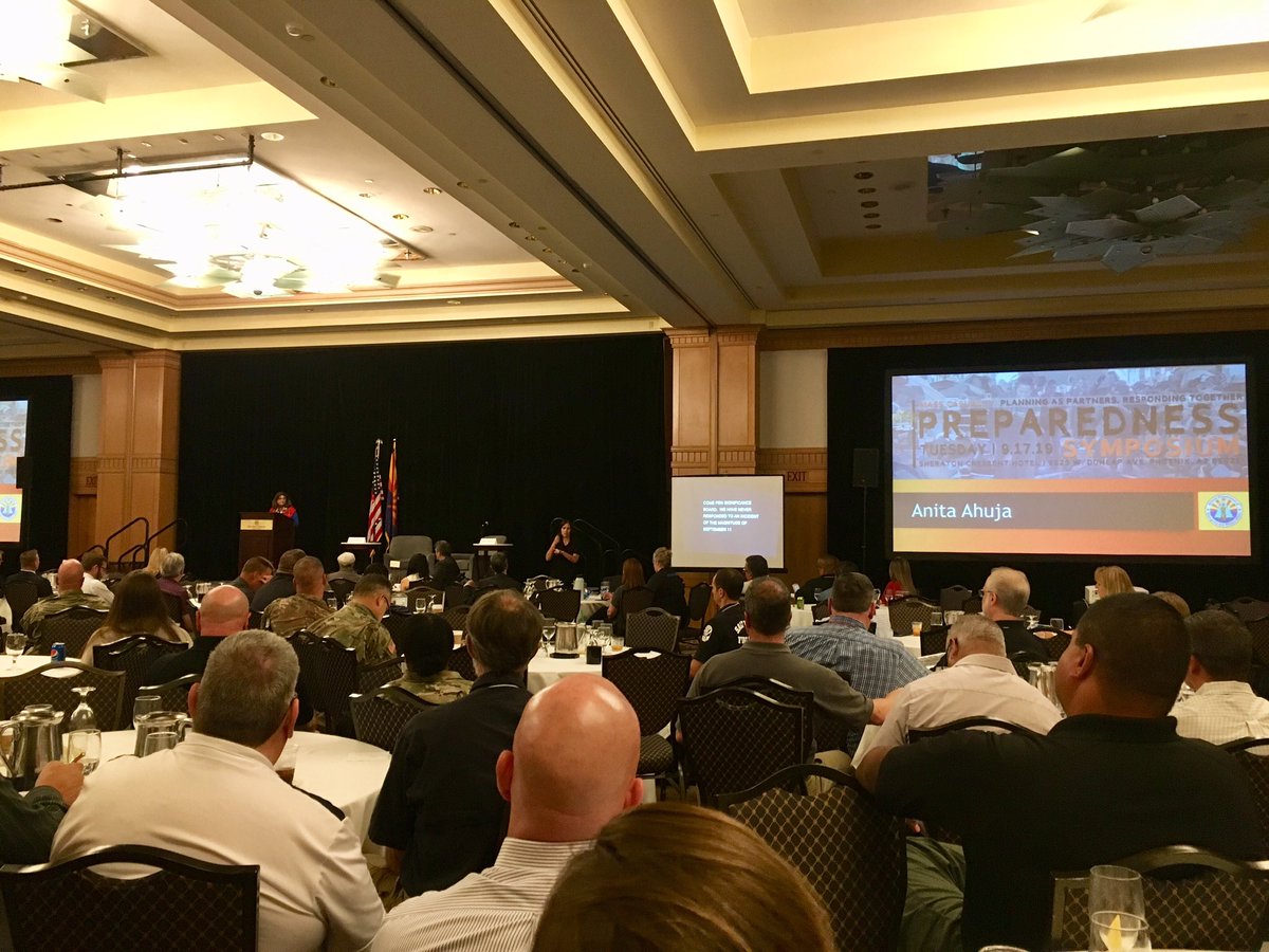 AzEIN's tweet photo. “We will help people get through it, to be resilient, and to recover.”
Consultant Anita Ahuja with the Federal Office for Victims of Crime discusses how to best serve victims, families, survivors, responders and citizens affected by mass violence incidents. #DEMAsymposium https://t.co/ydq1BgpNG6