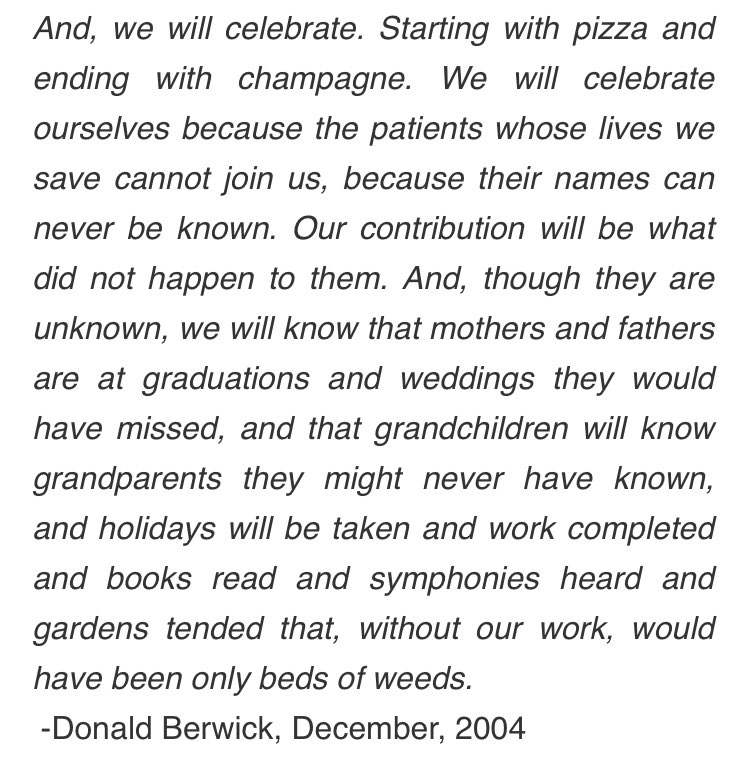 MacdonaldDuncan's tweet image. My inspiring moment from today’s @Leic_hospital leadership conference, in relation to quality improvement, was this quote from @donberwick. And very fitting on #WorldPatientSafetyDay.