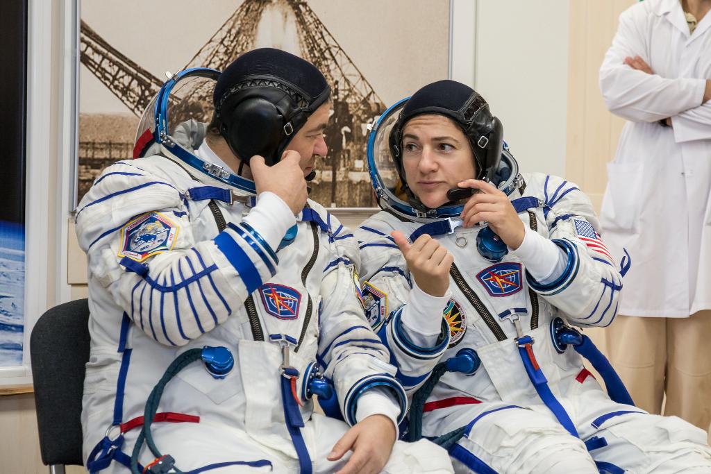 Three space travelers, including <a href="/Astro_Jessica/">Jessica Meir</a> 🇺🇸, cosmonaut Oleg Skripochka 🇷🇺 &amp; spaceflight participant Hazzaa Ali Almansoori 🇦🇪, are set to leave Earth next week for a nearly six-hour ride to the <a href="/Space_Station/">International Space Station</a>. Here's a look at their launch prep: go.nasa.gov/2O501mT