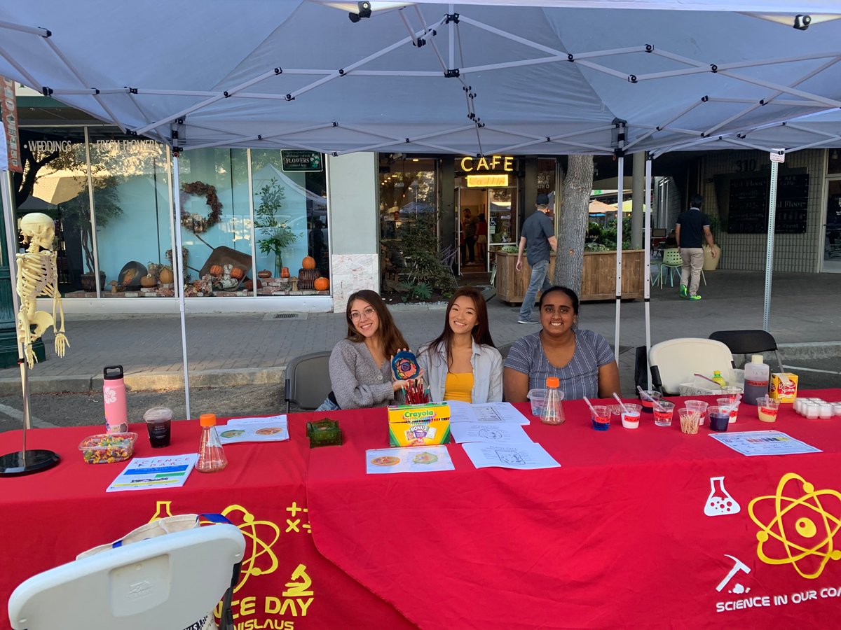 ScienceInOurCo1's tweet photo. September: This past Saturday Science in Our Community showcased fun Science activities with the community at Farmer's Market. #StanState #StanSTEMAmbassador #Science #STEM #StanServiceLearning https://t.co/pBReSYPen3