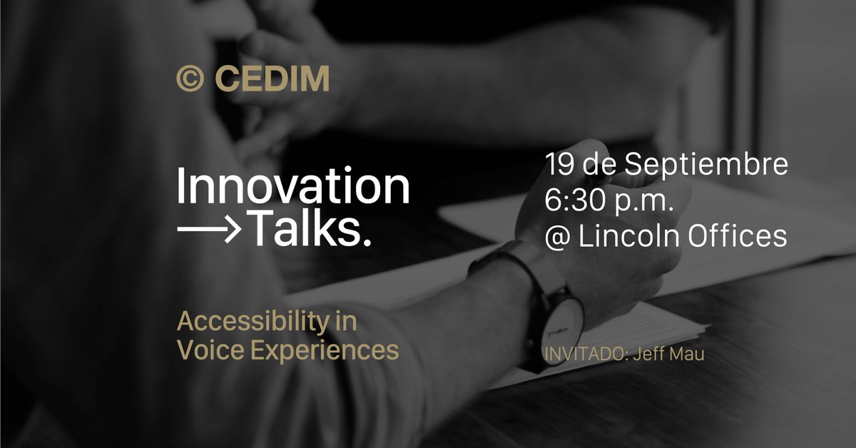 ¿Qué factores se deben considerar para crear mejores experiencias en plataformas basadas en comandos de voz? Conócelos en nuestra plática con <a href="/jeffmau/">Jeff Mau</a>

📅 Jueves 19, 18:30 hrs
📍 Lincoln Offices, Polanco, CDMX

Regístrate sin costo eventbrite.com.mx/e/accessibilit… #UX #UI #servicedesign