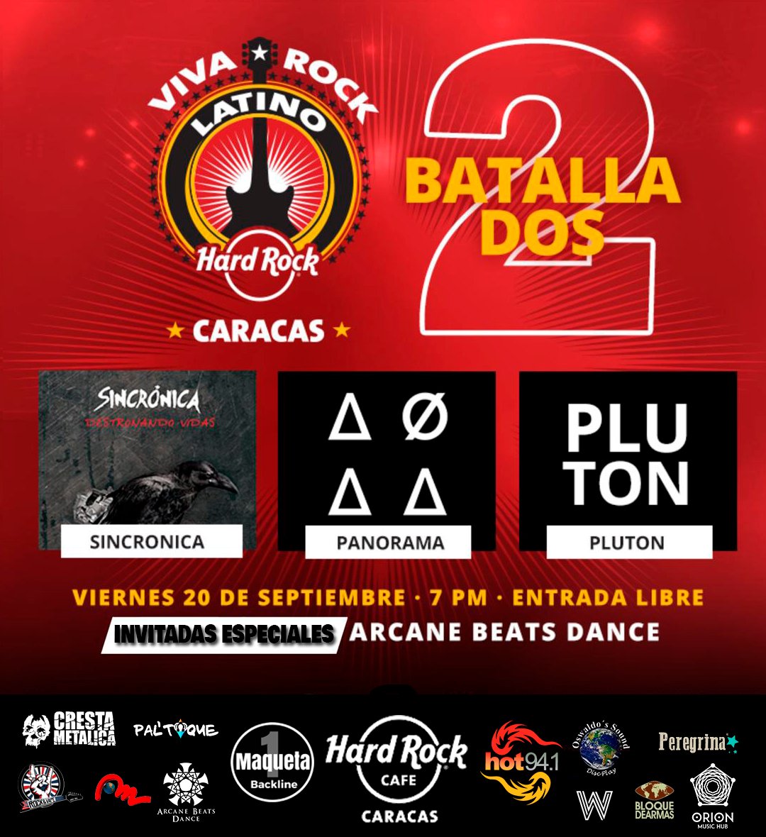Batalla de Bandas 2: Viva Rock Latino 2019 en el Hard Rock Cafe Caracas > bit.ly/2kpL0ji #NoticiasCresta #CrestaNoticias #AgendaCresta #Entretenimiento #Eventos #Música