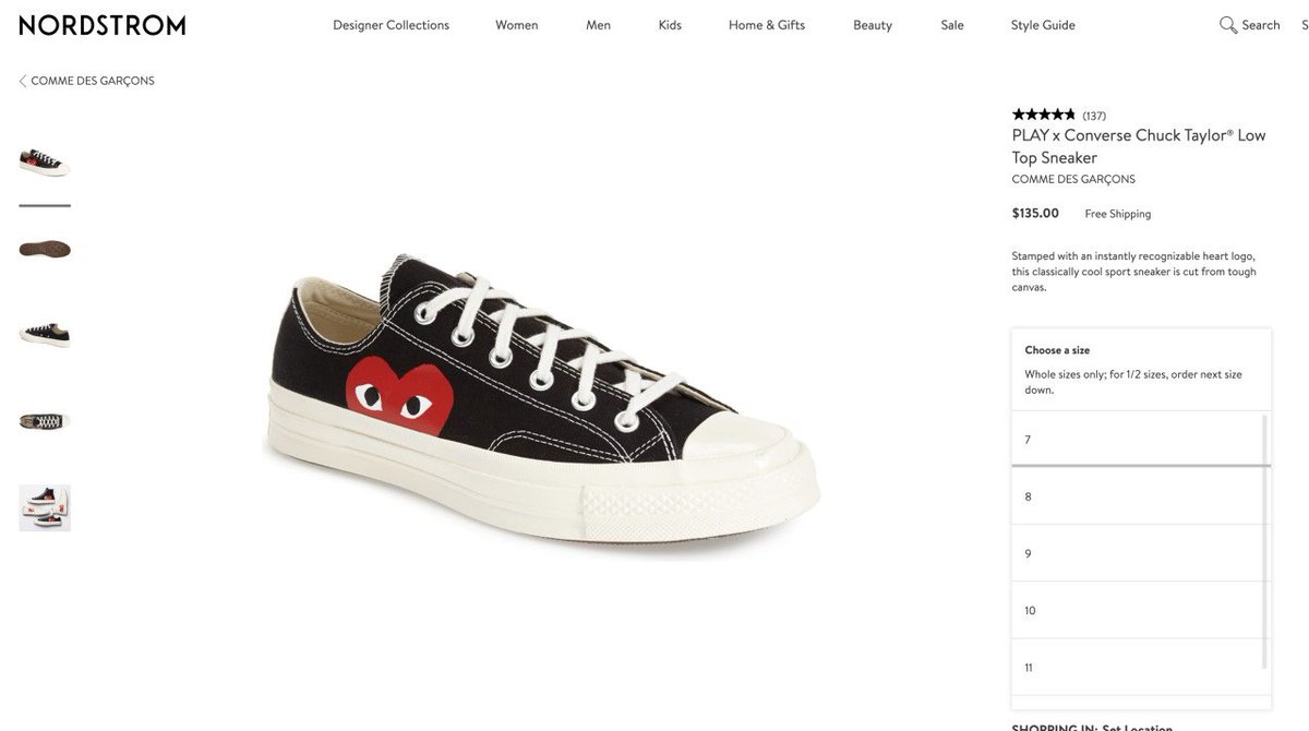 comme de garcon converse nordstrom