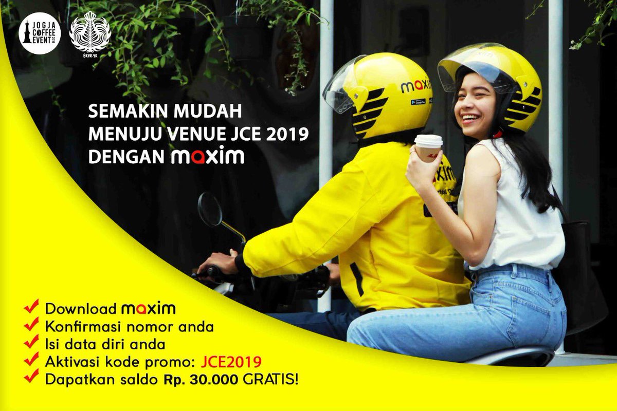 Selamat pagi Koffielovers...
ayo manfaatkan promo menarik dari <a href="/Maxim_Indonesia/">Maxim</a> menuju lokasi acara #jogjacoffeeevent