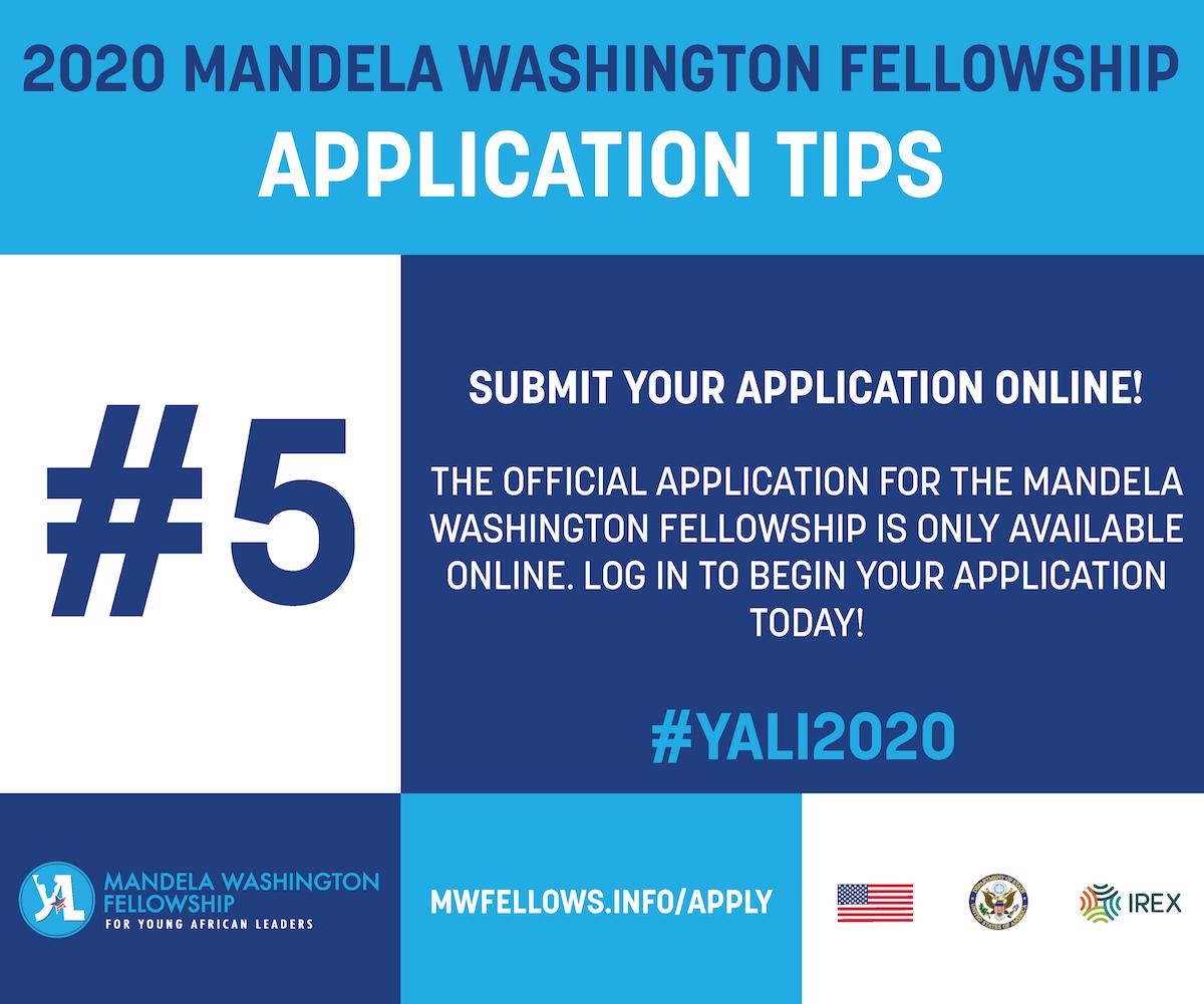 Another tip for your #YALI2020 application: you must apply online! The official application is only available online on the official website: mwfellows.indo/apply. Submit by the Oct. 9 deadline! 
ECAatState #ExchangeOurWorld