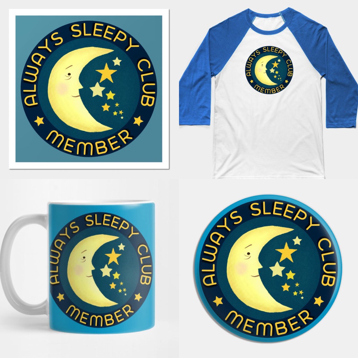 I don’t know, maybe it’s just me but I definitely belong in this club!  New in my Tee Public shop! “Always Sleepy Club Member Badge” teepublic.com/poster-and-art… #sleepy #alwayssleepy #Moon #Insomnia #Funny #Pin #teepublic
