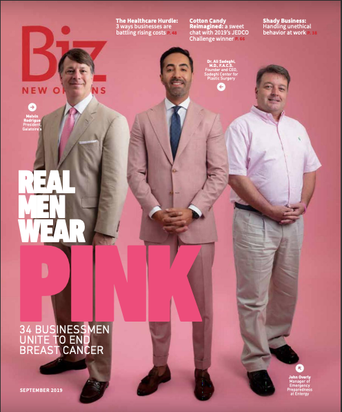 Thrilled to have our President, Melvin Rodrigue, featured in <a href="/BizNewOrleans/">Biz New Orleans</a> this month for our participation in the #RealMenWearPink campaign to fight breast cancer. Stop in for one of our specialty cocktails to help raise funds for those affected. bit.ly/2Q2uwMS